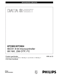 Datasheet S87C654-4A44 manufacturer Philips